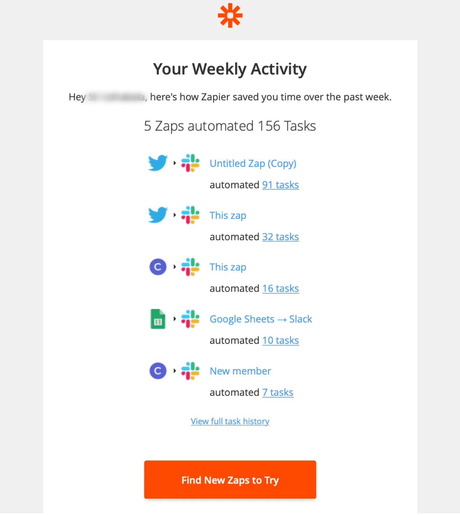 Zapier email digest example
